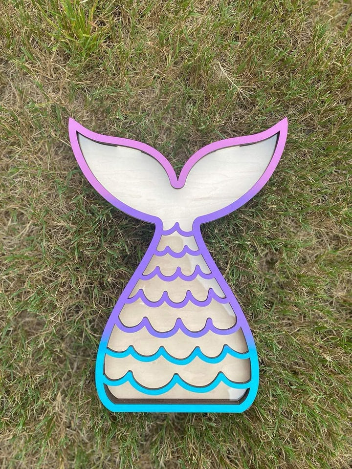 Mermaid Tail with Scales-Shadow Box